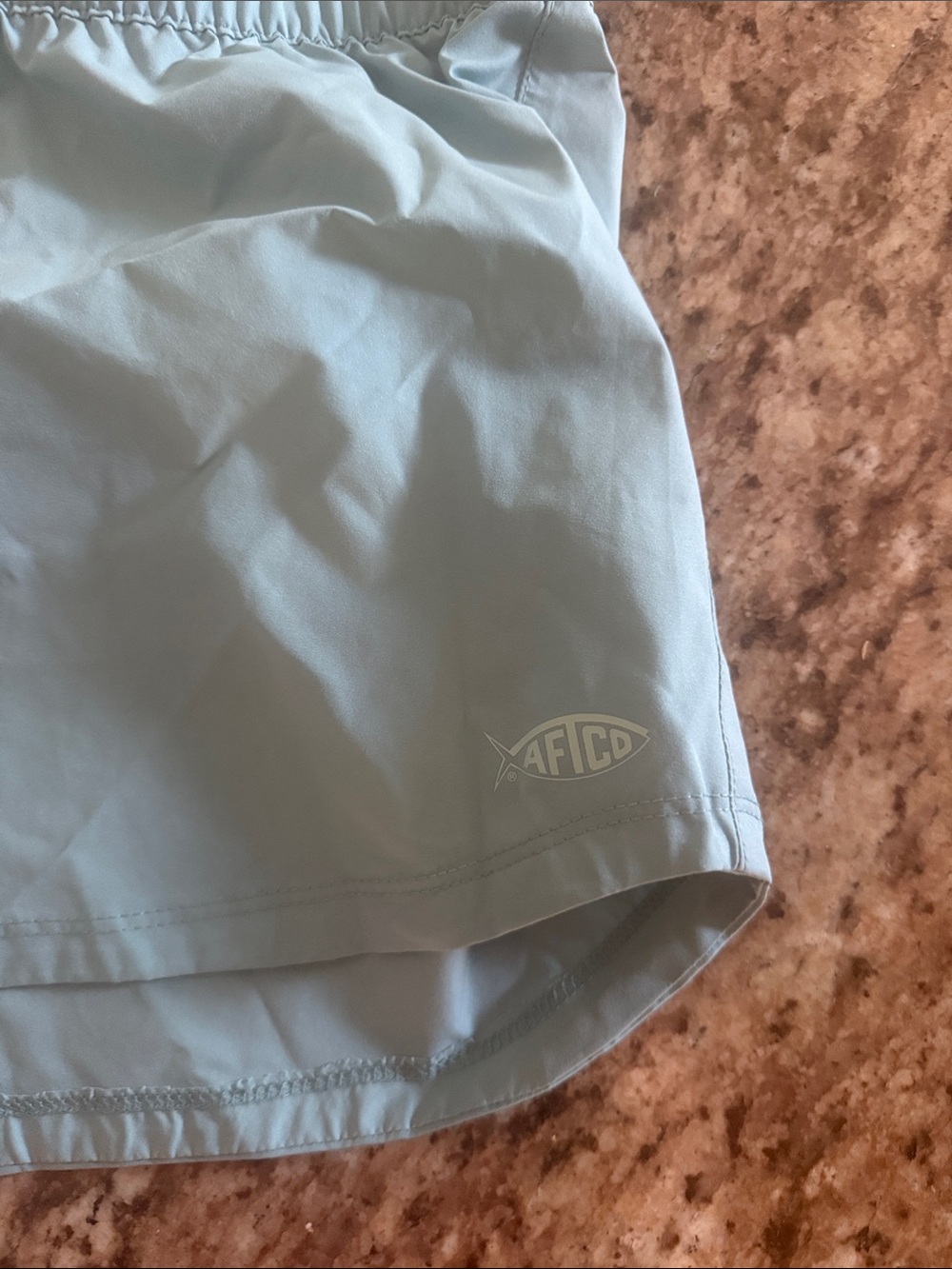 AFTCO Seafoam Green Elastic-Waist Shorts with Subtle Logo